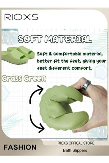 RIOXS Bath Slippers,Cloud Slides Slippers ,Comfy Pillow Slippers,Unisex Soft EVA Open Toe Shoes