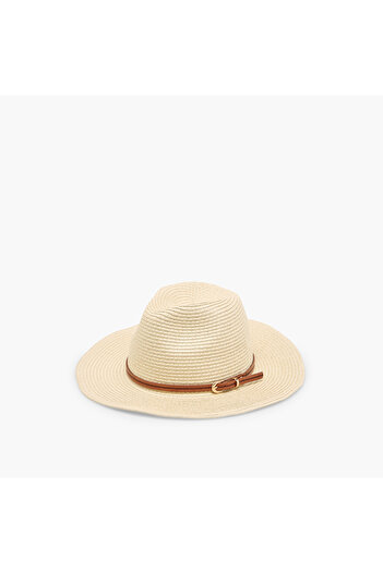 Juniors Textured Hat with Belt Detail