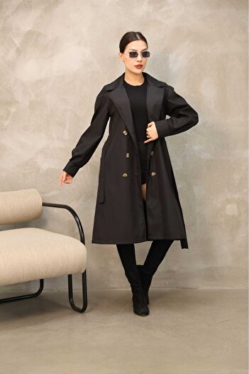 QUBERZ Balloon Sleeve Trench Coat -A2