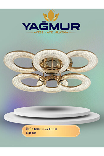 YAĞMUR AVİZE AYDINLATMA TAVAN SIFIR LEDLİ MÜZİKLİ GOLD KASA LED AVİZE ÇOCUK ODASI 4 MODLU