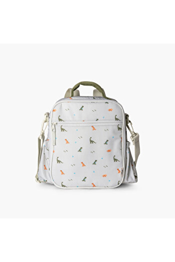 Citron Dinosaur Print Lunch Bag with Zip Closure
