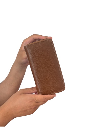 Tisaati Premium Series Luxury Leather Vertical Zipper Phone Compartment Wallet Belt Card Holder and Prayer Beads Men's Set