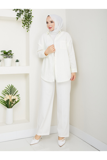 Moda İncir ELASTIC WAIST WIDE LEGS PANTS