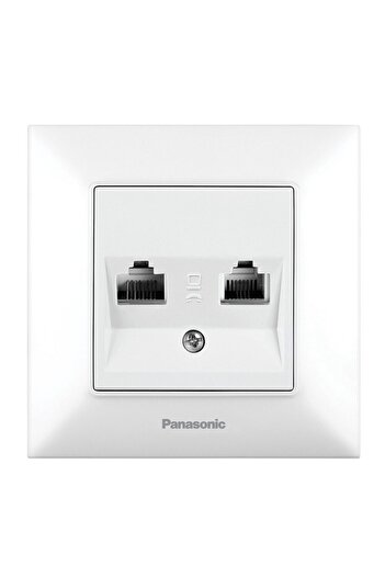 PANASONIC Dual Data Socket RJ45 CAT6 Arkedia Slim White