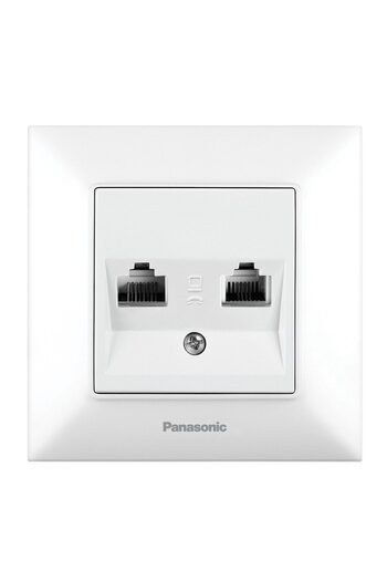 PANASONIC Dual Data Socket RJ45 CAT6 Arkedia Slim White