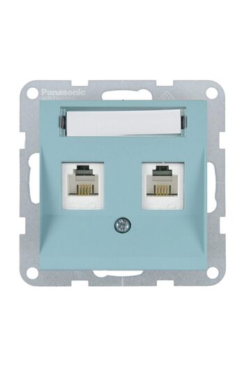 PANASONIC MECANISM PRIZA 2xCAT6 cu ETICHETA KARRE PLUS 55SOFT TOUCH TURCOAZ