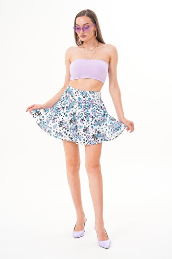 ŞİMAL Women's Patterned Skirt with Shorts 250540 -