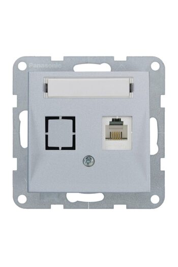 PANASONIC CAT3 TELEPHONE SOCKET with MECHANICAL LABEL KARRE PLUS 55 SILVER
