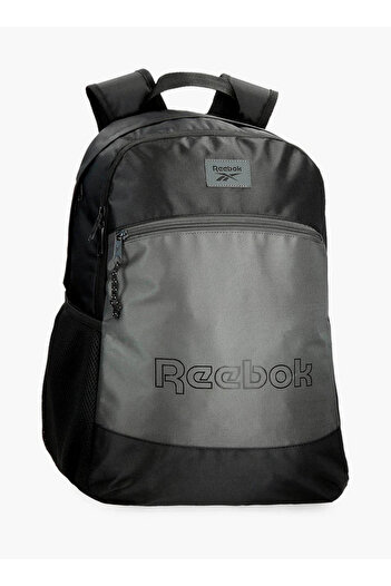Reebok Logo Print School Backpack with Adjustable Straps and Zip Closure - 38x19x43 cm