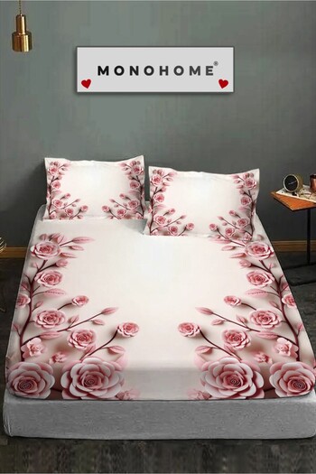 MonoHome 100% Cotton Fitted Sheet Special Design 5D Digital 60 Wire Powder
