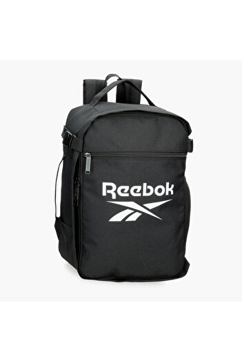 Reebok Logo Print School Backpack with Adjustable Straps and Zip Closure - 38x19x43 cm
