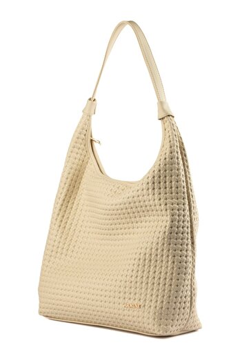 Armine Modern Stylish Design Braided Shoulder Bag Cream