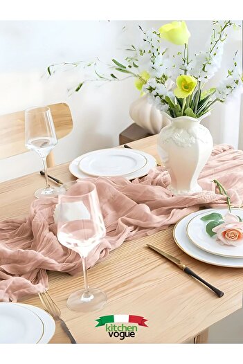 Kitchen Vogue Bohem Dekoratif Runner Masa Örtüsü | Düğün, Parti, Söz, Nişan, Özel Gün Dekorasyonu Sofra Süslemesi