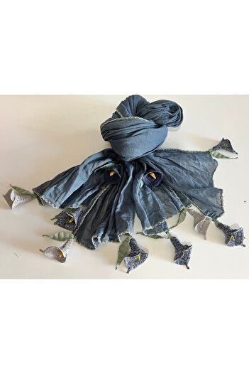 KAFTAN TAKI TASARIM Medical Work Cotton Scarf 60X1.75Cm Split Model
