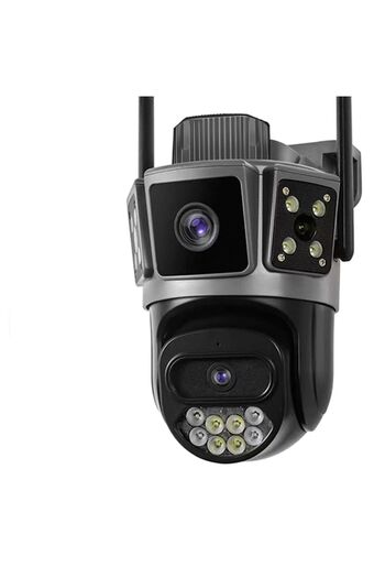 LEDASSE Camera Supraveghere Exterior 12MP, Doua Lentile, PTZ 360°, Monitorizare Dubla, Vedere Noctu