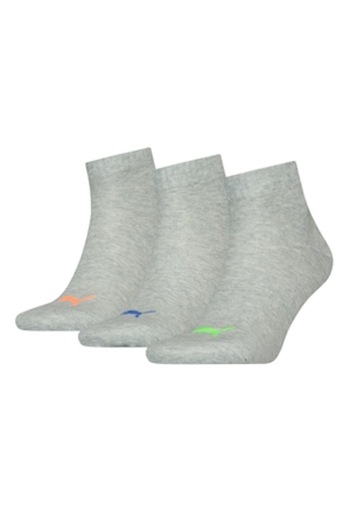 Puma , Set de sosete scurt unisex - 3 perechi, Gri melange, 39-42