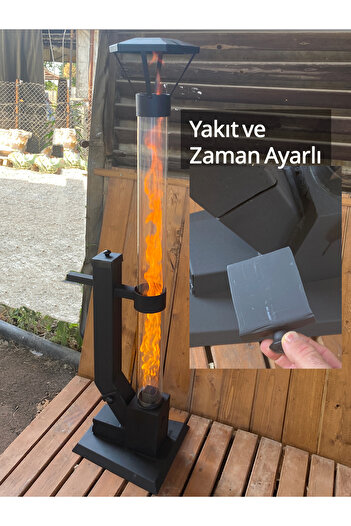Tezel Ticaret YAKIT AYARLI Füze Pelet Sobası Tekerli 175 Cm Uzunluk