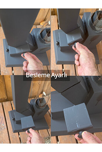 Tezel Ticaret YAKIT AYARLI Füze Pelet Sobası Tekerli 175 Cm Uzunluk