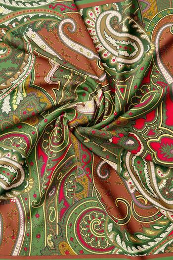 Vakko Twill Silk Scarf - 4145-59 Army Green