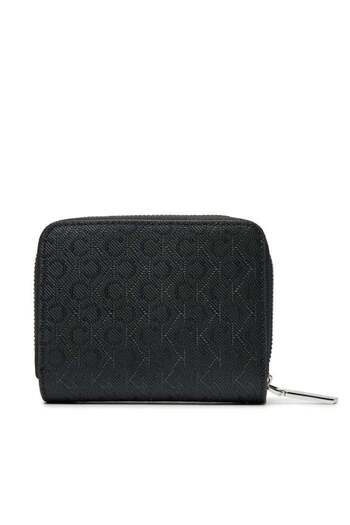 Calvin Klein Women's Monogram Logo Leather Black Wallet