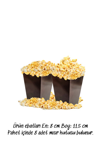 snowparty Black Popcorn Box Corn Box 8 Pieces