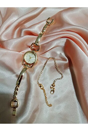 QUARTZ Special Design Vintage Model Women's Wrist Watch - Gold Steel Bracelet Style - Water Bracelet Gift 0115