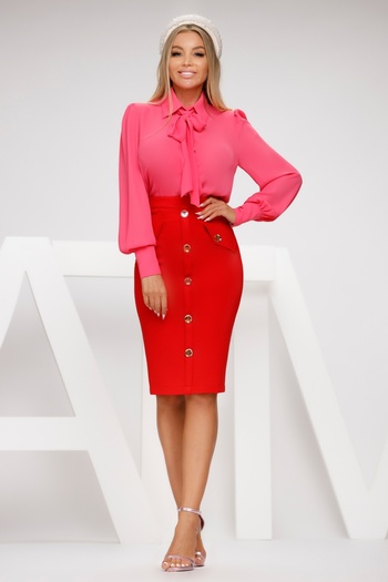 Atmosphere Fashion Red three-quarter skirt
