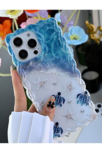 Go Aksesuar iPhone 16 Promax Compatible Loggerhead Print Design Silicone Case