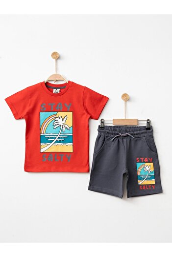 Giyinse Stay Salty Boy's Summer Suit Red
