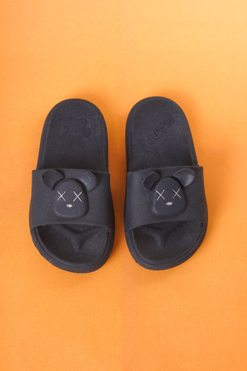 Craftique Navy Blue Boy's Slippers Non-Slip Soled Animal Figured Nursery Pool Daily Summer Shoes