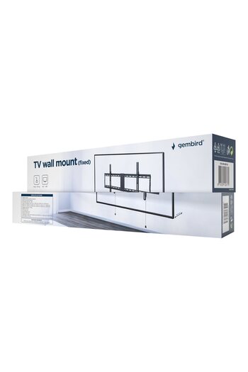 3 Gembird Fixed Wall Mount 43-90", 70kg, Black