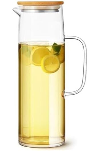 Blackstone 1.5l Glass Water Carafe With Bamboo And Stainless Steel Lid
