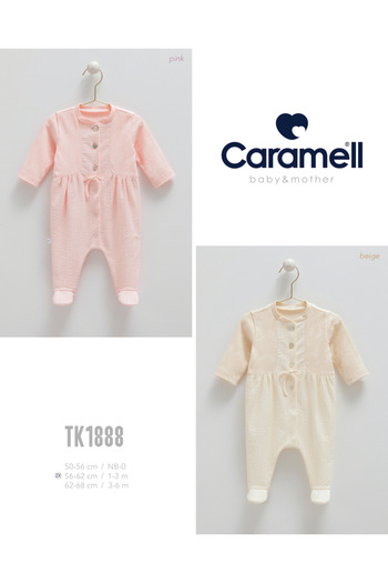 Caramell Barbosa Tine Lace Baby Jumpsuit Tk1888 (0-1Ay/1-3Ay/3-6Ay) New Season 2025 Ecru