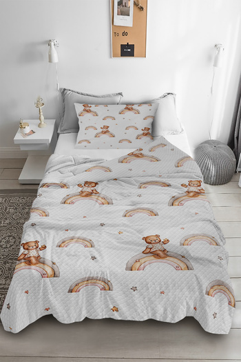 HOMESSA Teddy Bear Single Children's Pique Pillow with Case