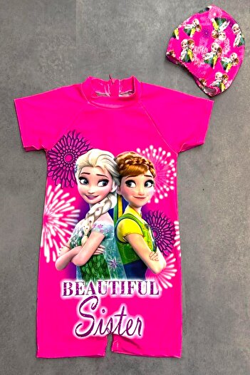 DeKuBaby New Season Cute Character Printed Uv Protection Girls' Jumpsuit Swimsuit with Quick Dry Feature