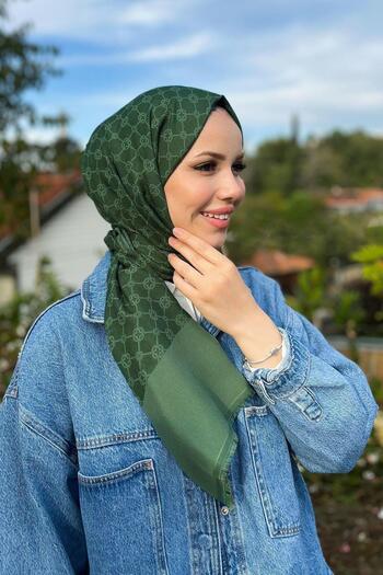 Aker Elegance Monogram Shawl - Emerald Green 953