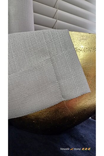 venedik home Stone Color Linen Background Curtain Without Pleats Extrafor Drawstring Custom Made