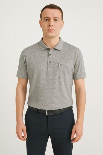 Ercan Classic Short Sleeve Pocket Men's T-Shirt with Large Size Collar 7345