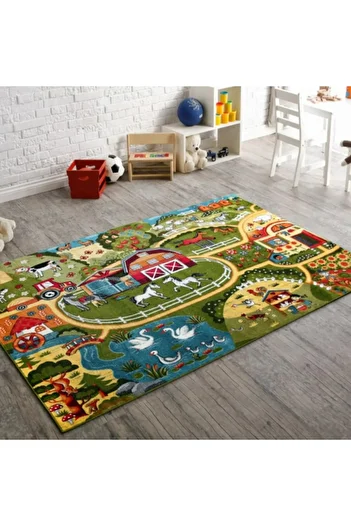 Kolibri Children's Room Carpet Farm 11287-120, Multicolor, 9 mm Thread, Anti-Allergic