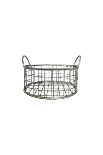 GO DEKOR (Metallic Silver) Round Metal Multipurpose Cute Bread Basket