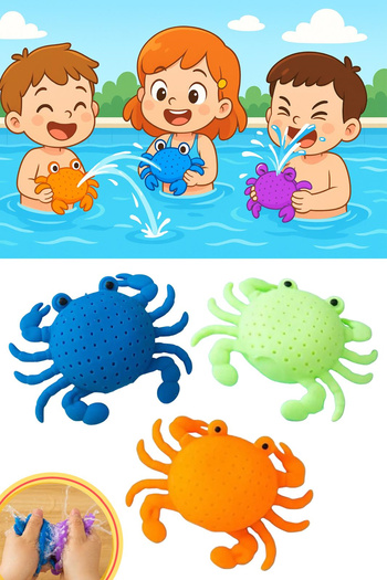 Hyd Toy Crab Water Ball Sea and Pool Toy Water Squirt Floating Crab 1 Pc