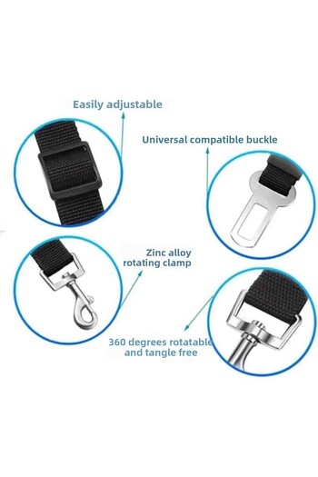 Ankaflex Adjustable Nylon Pet Car Seat Belt Straps Vehicle Pet Safety with Buckle