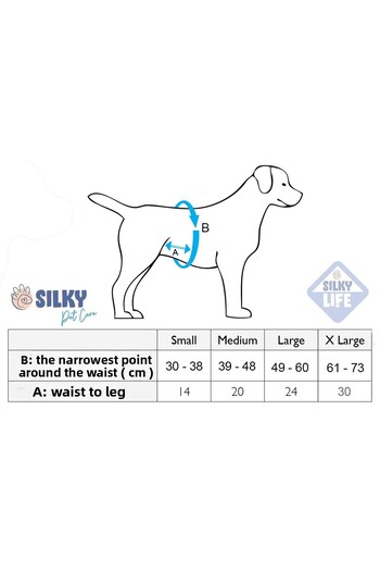 Silky Male Dog Washable Pee Waist Band / 5 Super Absorbent 1 Washable Pads - Super Absorbent and Leak Proof