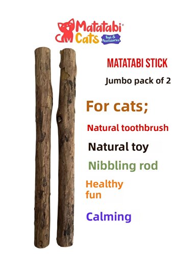 MATATABİ CATS Matatabi Stick Jumbo Natural Matatabili Cat Chewing Stick Set of 2