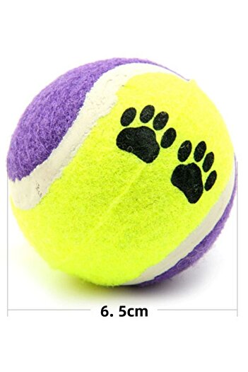 Buffer CLZ303 3-Piece Colorful Patterned Tennis Ball and Cat Dog Toy Set