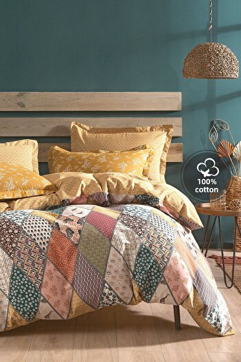 Yataş Astrid Double Ranforce Duvet Cover Set - Mustard
