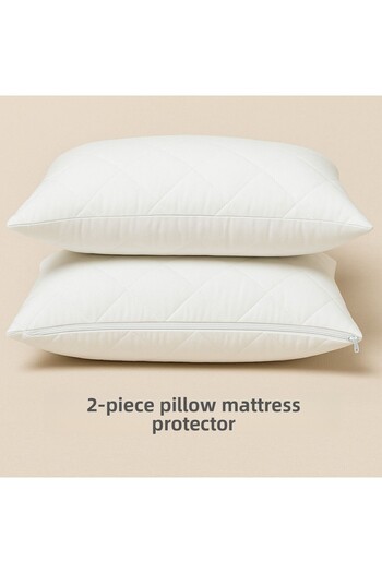 UYKUPEREST 2 Pcs 50X70Cm Cotton Quilted Pillow Mattresses Cover Thick Fiber Filling Washable Hotel Type Case