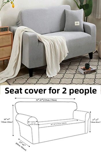 intil Grey Two Seater Sofa Cover - 1 Piece
