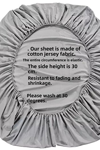 LilaMOON Anthracite Color Cotton Combed Cotton Fabric Single/Double Fitted Fitted Fitted Sheet