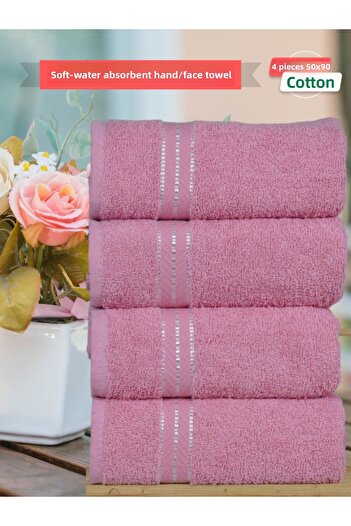 Şelale Dilany 4 Pieces Soft Water Absorbent Cotton 50X90 Hand/Face Towel Set